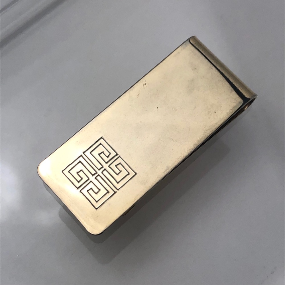 RARE VTG GIVENCHY ENGRAVED LOGO MONEY CLIP